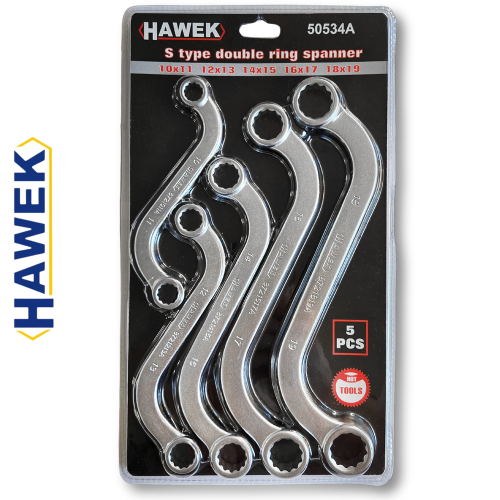 Комплект S-образни ключове 10-19 мм HAWEK HW-50534A