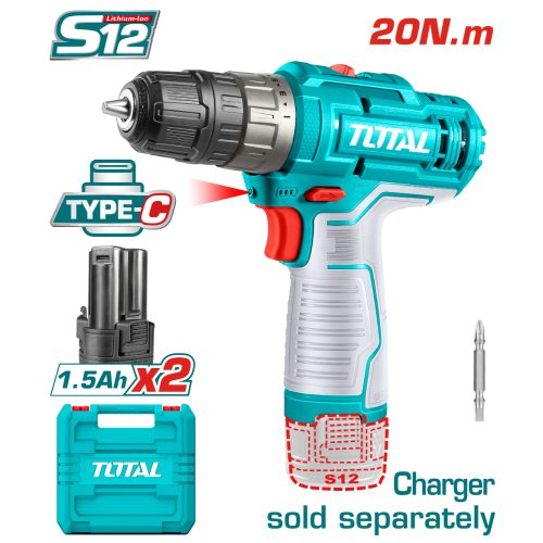 Акумулаторен винтоверт 12 V TOTAL TDLI12202E