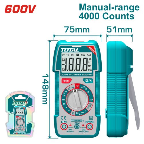 Мултицет дигитален 600 V TOTAL TMT536002