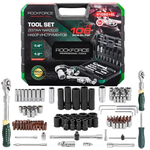 Гедоре 108+6 части телескопично RockForce RF-41082+6L