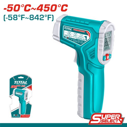 Термометър инфрачервен 450°C TOTAL THIT0155028