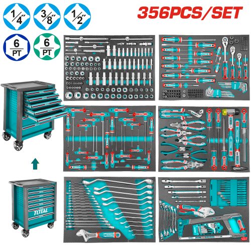 Количка с инструменти 356 части TOTAL THPTCS73561